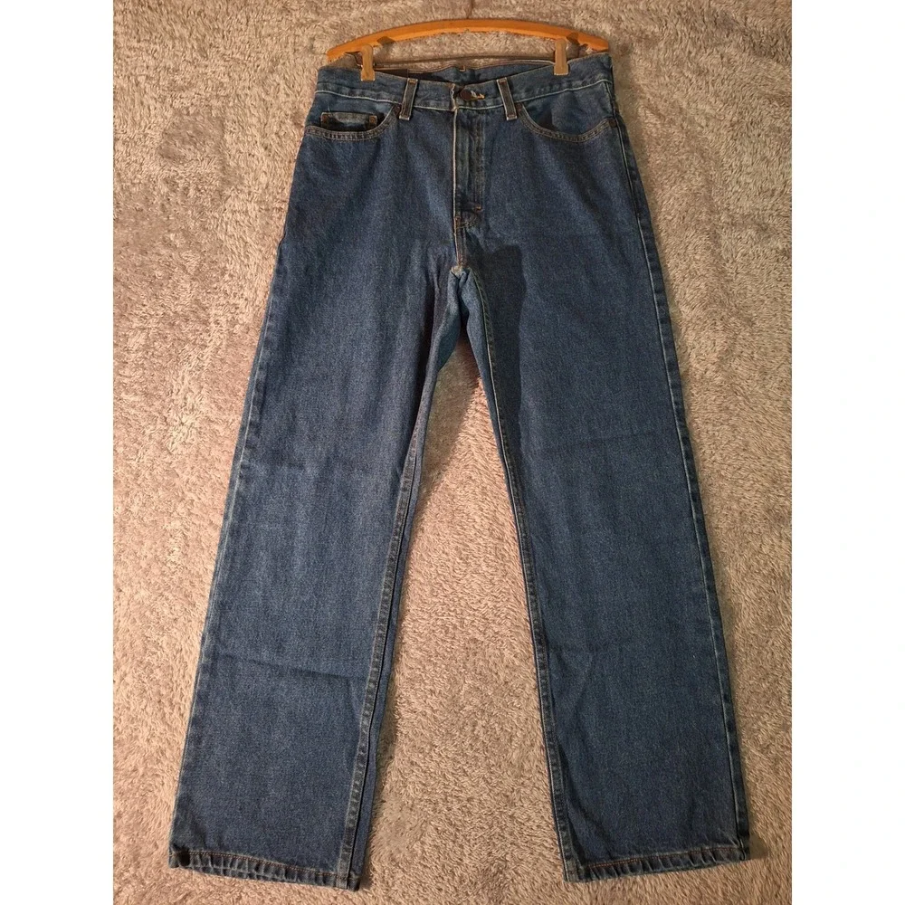 NWT Faded Glory Mens Relaxed Fit Jeans‎ 30x30 Straight Blue Denim Classic Casual